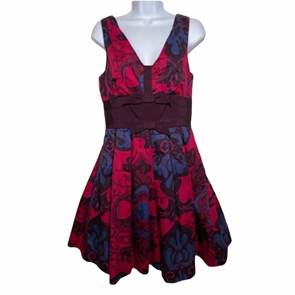 Leifsdottir Anthropologie Floral Bow Dress Size 4